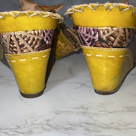 Splendid Lime Green Floral Wedges, Shada. Compliments Galore! Comfy & Fun sz 8.5 - Picture 8 of 11